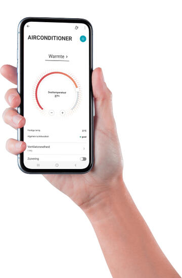 airco met verwarming - app voor smartphone